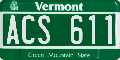 VT license plate ACS611