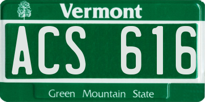 VT license plate ACS616
