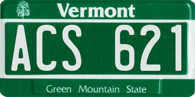 VT license plate ACS621