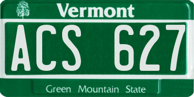 VT license plate ACS627