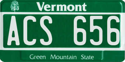 VT license plate ACS656