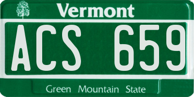 VT license plate ACS659