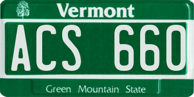VT license plate ACS660