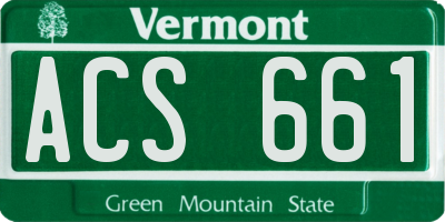 VT license plate ACS661