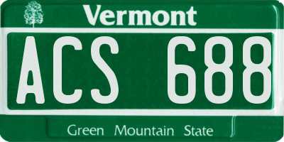VT license plate ACS688