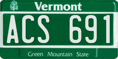 VT license plate ACS691