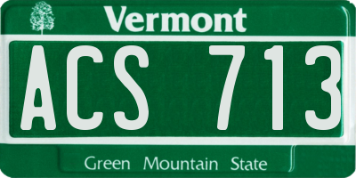 VT license plate ACS713