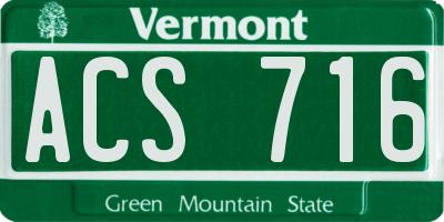 VT license plate ACS716