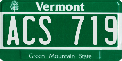 VT license plate ACS719