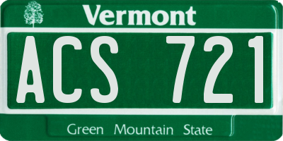 VT license plate ACS721