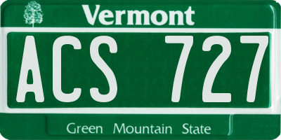VT license plate ACS727