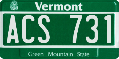 VT license plate ACS731