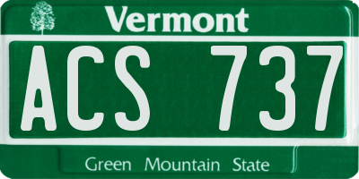 VT license plate ACS737