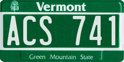 VT license plate ACS741
