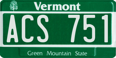 VT license plate ACS751