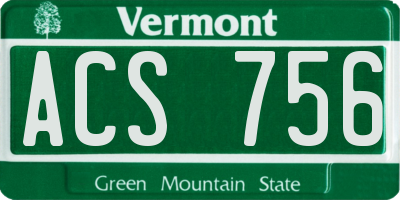 VT license plate ACS756