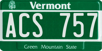VT license plate ACS757