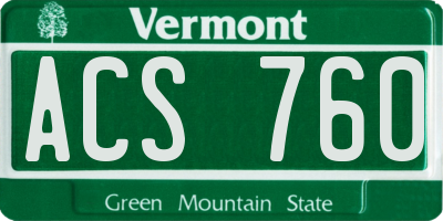 VT license plate ACS760
