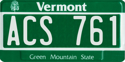 VT license plate ACS761