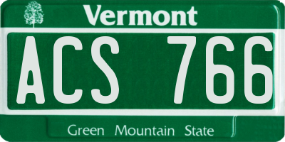 VT license plate ACS766