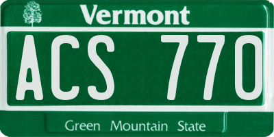 VT license plate ACS770