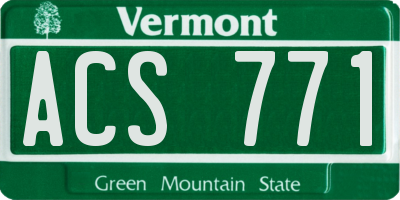 VT license plate ACS771