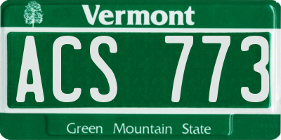 VT license plate ACS773