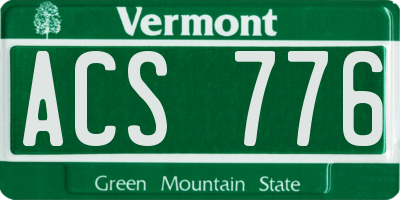 VT license plate ACS776