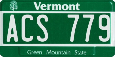 VT license plate ACS779