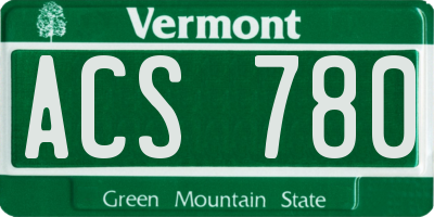 VT license plate ACS780