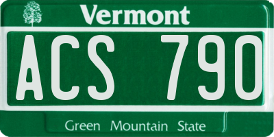 VT license plate ACS790