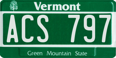 VT license plate ACS797