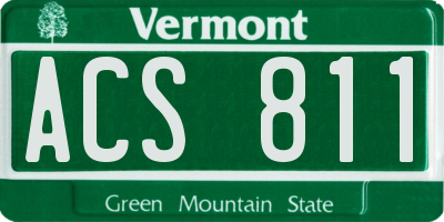 VT license plate ACS811