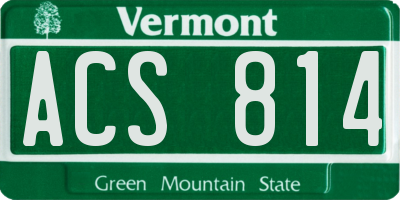 VT license plate ACS814
