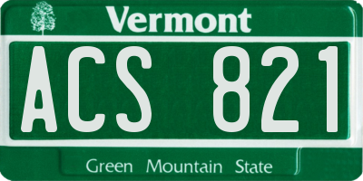 VT license plate ACS821