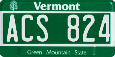 VT license plate ACS824