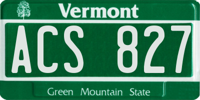 VT license plate ACS827