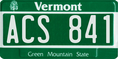 VT license plate ACS841
