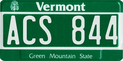 VT license plate ACS844