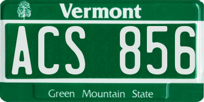 VT license plate ACS856