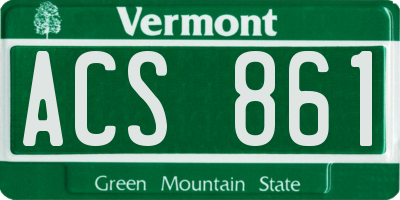 VT license plate ACS861