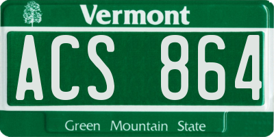 VT license plate ACS864