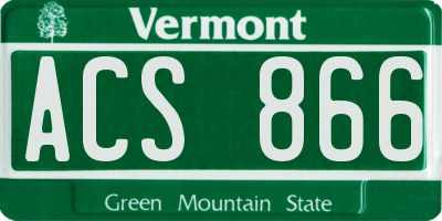 VT license plate ACS866