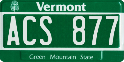 VT license plate ACS877