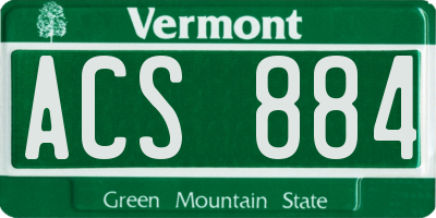 VT license plate ACS884