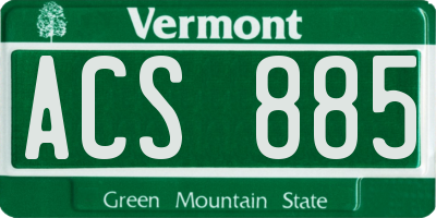 VT license plate ACS885