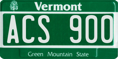 VT license plate ACS900