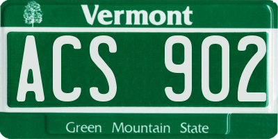 VT license plate ACS902