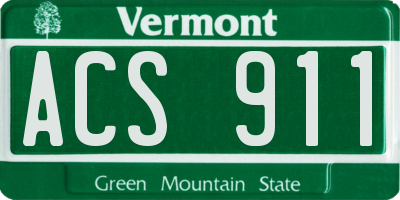 VT license plate ACS911