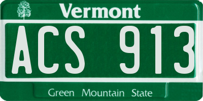 VT license plate ACS913